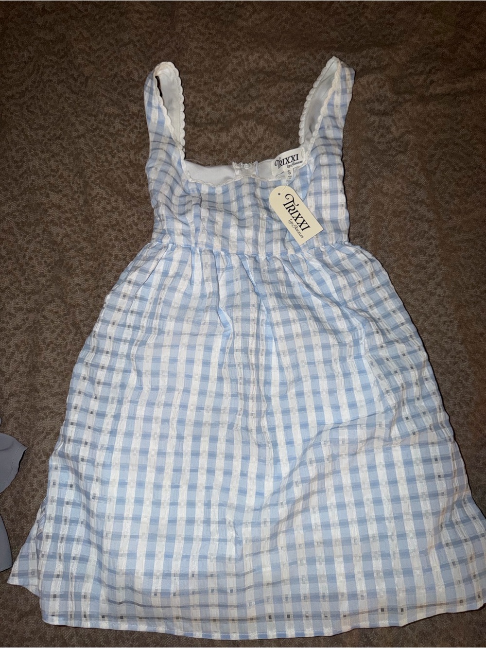 Trixxi Blue and White Gingham Sundress W/ Big Bow